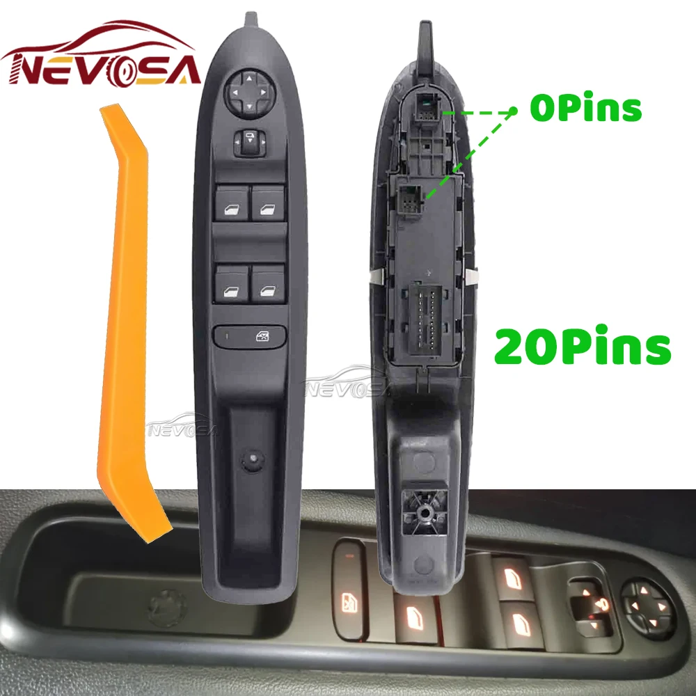 Power Window Mirror Glass Lifter Control Switch For Citroen C4L C4 2013 2014 2015 2016 20+0+0 Pins Glass Lifter Button