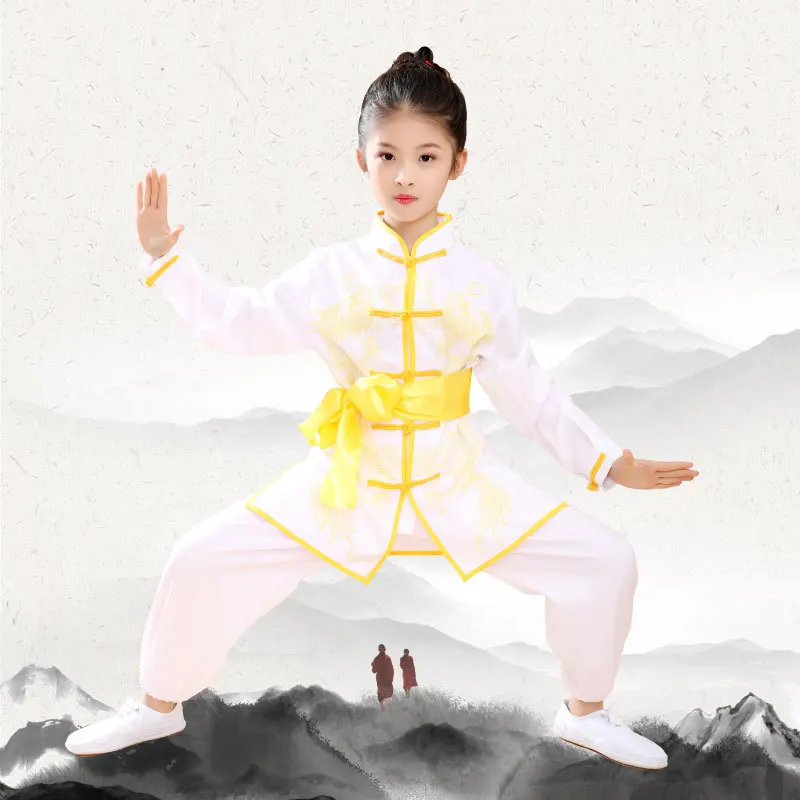 เด็กแขนยาวโดบก วูซูชุดกิโมโนยูโดเสื้อผ้าจีนกังฟูเครื่องแต่งกายชุดไทชิชิวต่อชุด