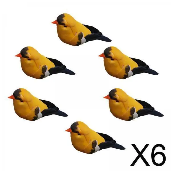 

6 фигурок птиц из пенопласта: статуэтки, скульптуры, игрушки для украшения книжных полок и столов