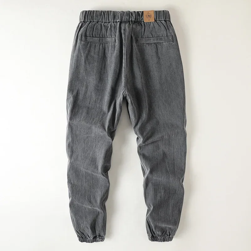 

Мужские спортивные брюки Harun из чистого хлопка с эффектом потертости, прямые, на шнурке, весна 2026, новая коллекция, ретро-стиль