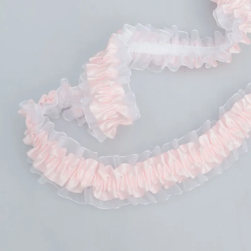 20 Yards Polyesterband, 38 mm Breite, für DIY-Bastelarbeiten, Kleidung, dekorative Spitzenbänder, Bekleidungszubehör, elastisches Rüschenband – Detail 4