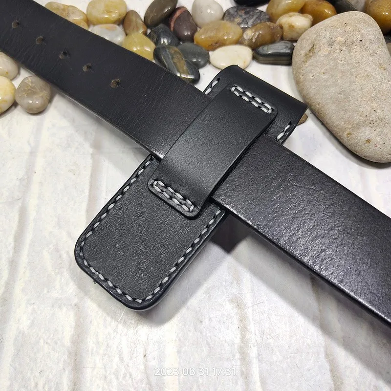 Middle-Size Jackknife Sheath Folding Knife Holster Waist Bag Handmade EDC Army Knife Holder Belt Pack Genuine Leather Men DFD