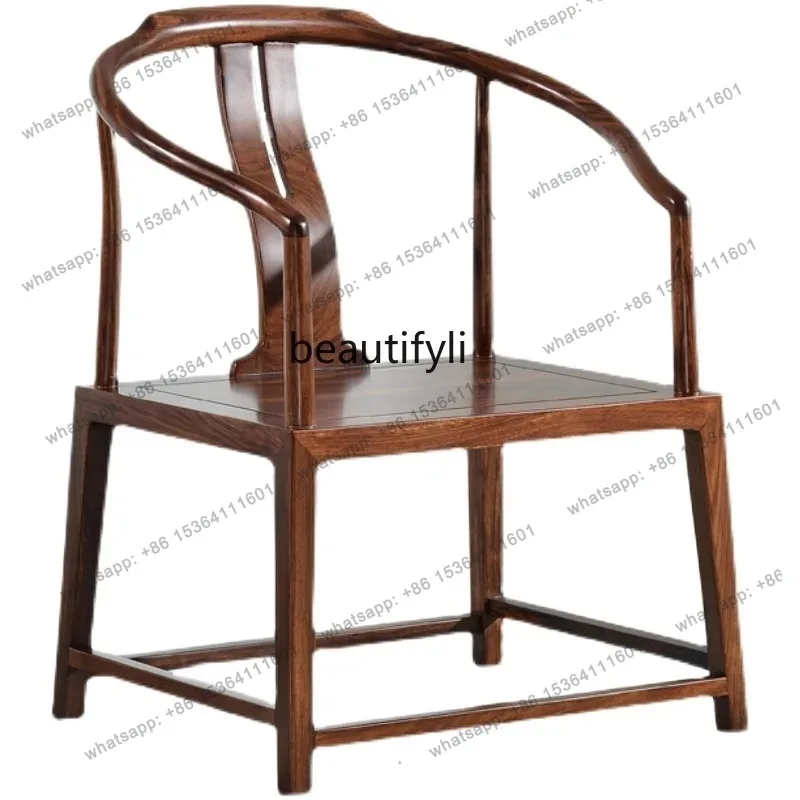 New Chinese solid wood armchair ebony master chair Taishi chair single family study