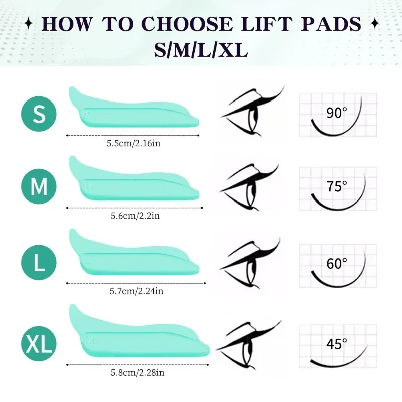แผ่นดัดขนตาซิลิโคน 5/7 คู่ สำหรับดัดขนตา 3 มิติ อุปกรณ์ดัดขนตาสำหรับผู้หญิง ของขวัญ
