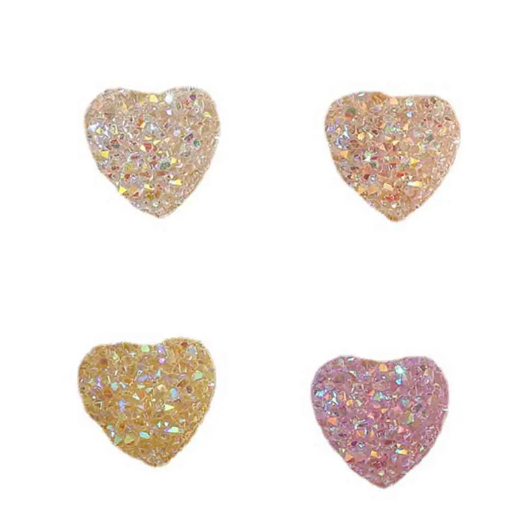 50Pcs Aurora Love Heart Nail Art Charms 3D Resin Summer New Glitter Love Candy Nail Decoration Korean Kawaii Nail Accessories