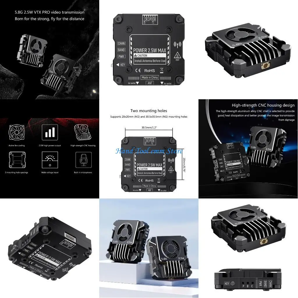 

H37F 5.8G 2.5W FPVs Picture Transmission Stable DIY Video Transmitters 5 Level Adjust with Screws