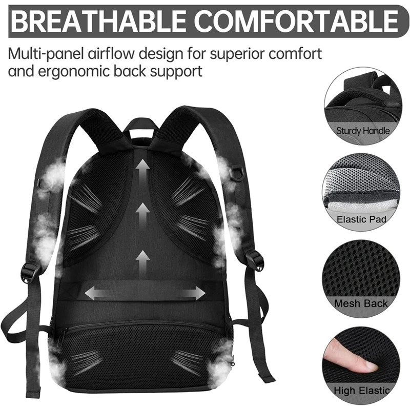 Large Travel Laptop Backpack, Business Anti Theft Slim Sturdy 18 Inch Laptops Waterproof Bag with USB Charging Port-A26I - view 2