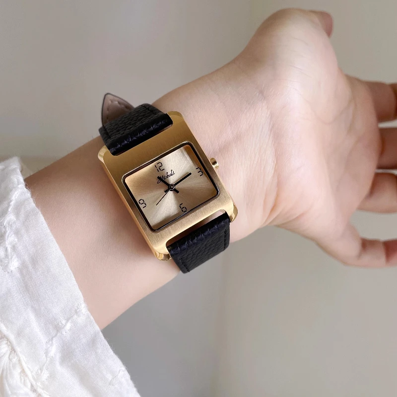 Waterproof 2025 quartz watch birthday gift leather classic trend women's watch elegant and simple