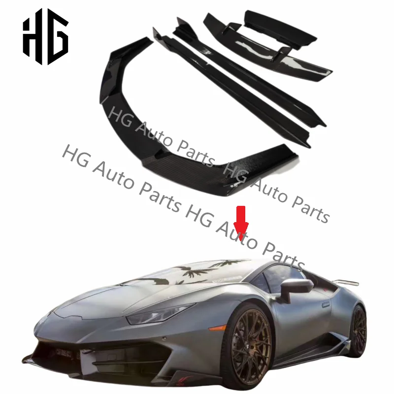 V Style Glossy Black Carbon Fiber Rear Wing Spoiler Body Parts For Lamborghini Huracan Lp610 Lp580 Car Spoilers