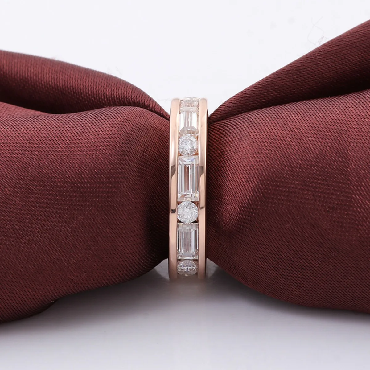MUSHAN Luxury Custom 14K 18K Gold Rings Band Jewelry With Moissanite Diamond Lab Grown Gemstones Diamond Wedding Ring For Women view 2