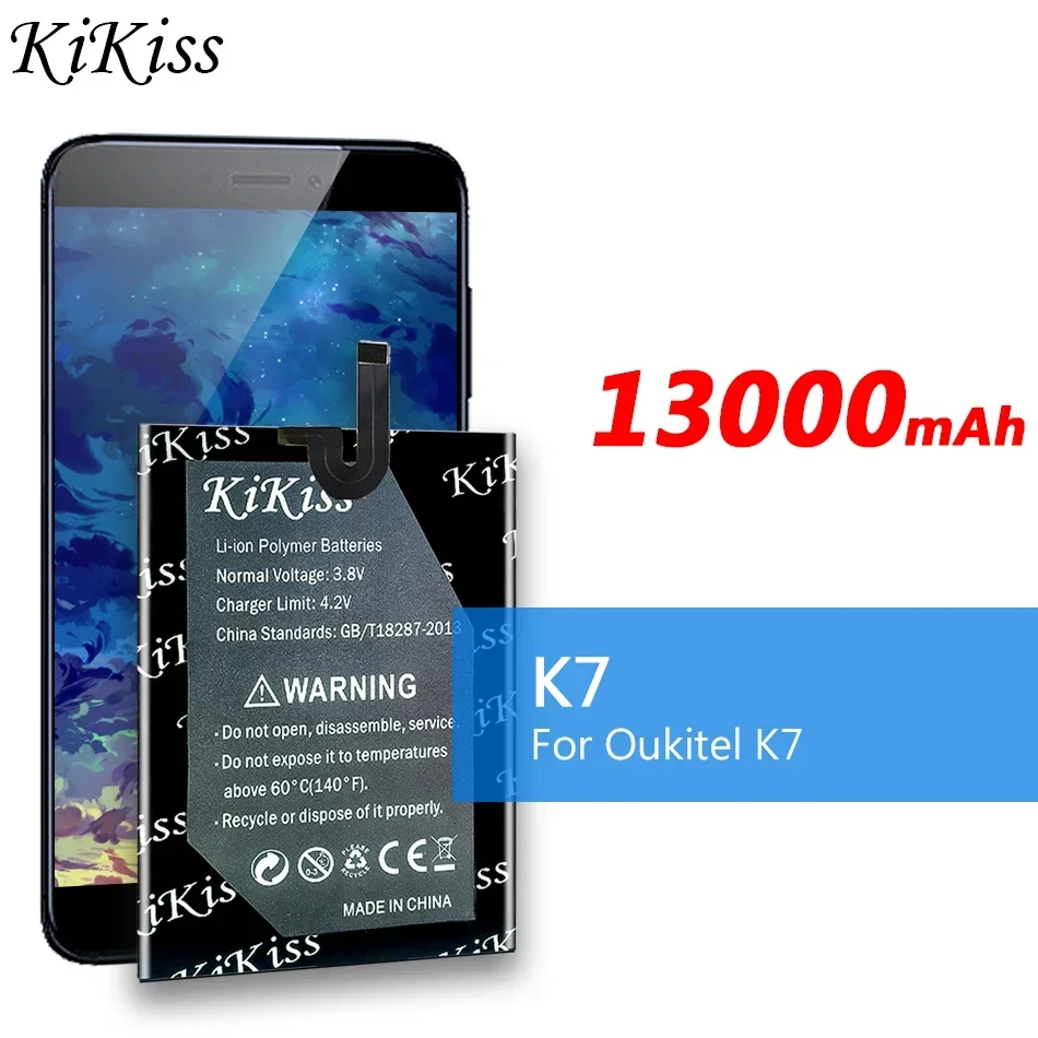 

Аккумулятор KiKiss 13000 мАч для Oukitel K7 OukitelK7 K 7, сменный аккумулятор для смартфона, высокое качество, резервные аккумуляторы большой емкости