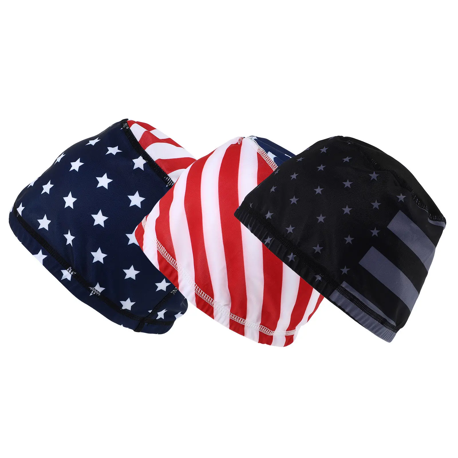 

3Pcs Star Printed Sunproof Cycling Caps Polyester Unisex Sports Skull Cap for Cycling Mountain Climbing Shopping Beach Travel
