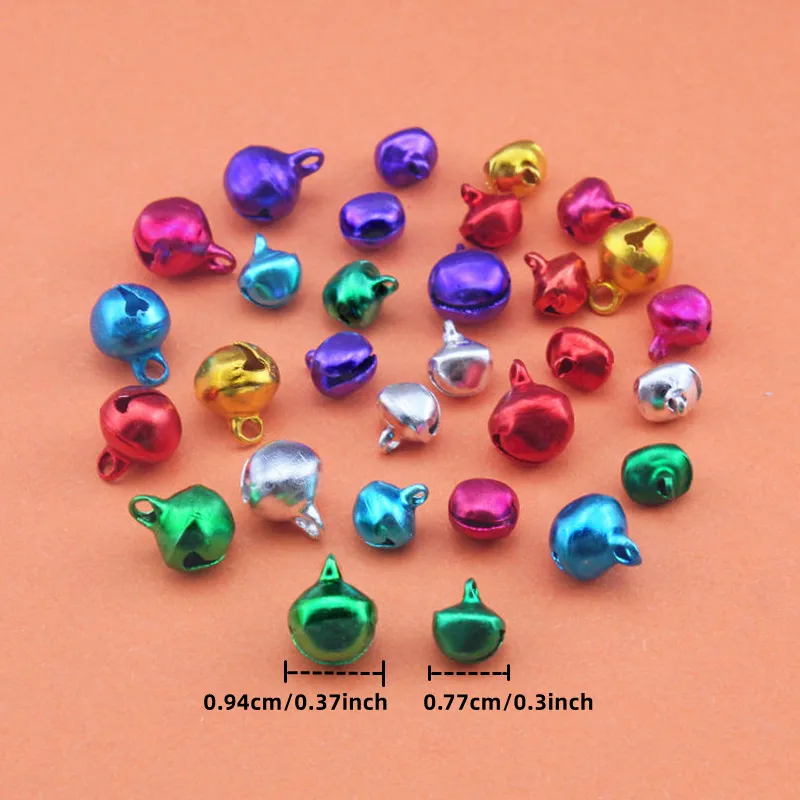 100Pcs Jingle Bells Iron Loose Beads Small For Festival Decoration/Christmas Tree Decorations/DIY Crafts Accessories Decoration