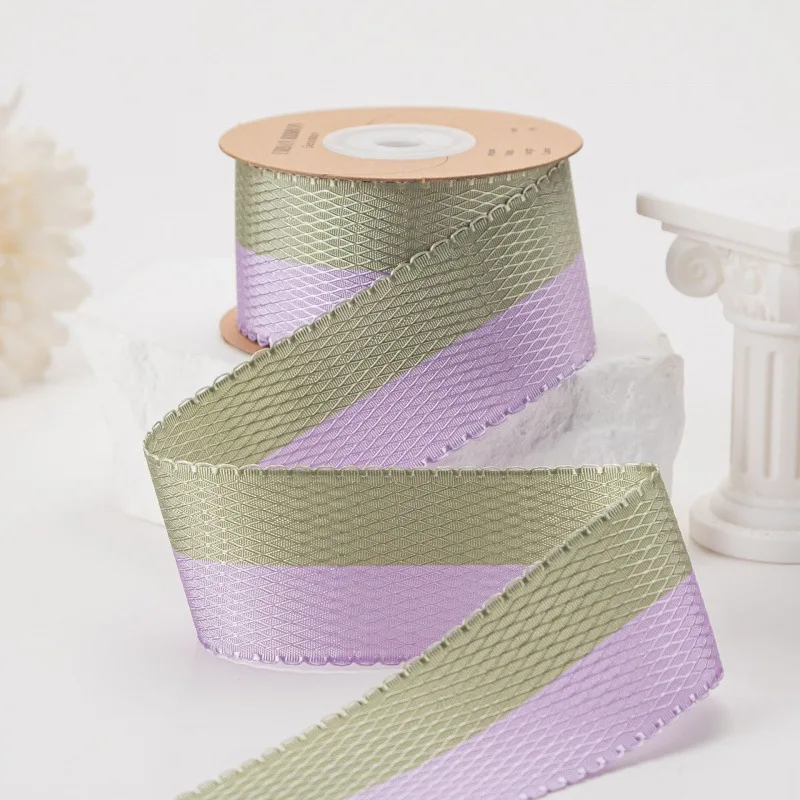 Two Tone Diamond Check Trim Ribbon for Hair Bows Clothing Decoration Hair Accessories Gift Wrapping Crafts Doll Clothes Garment