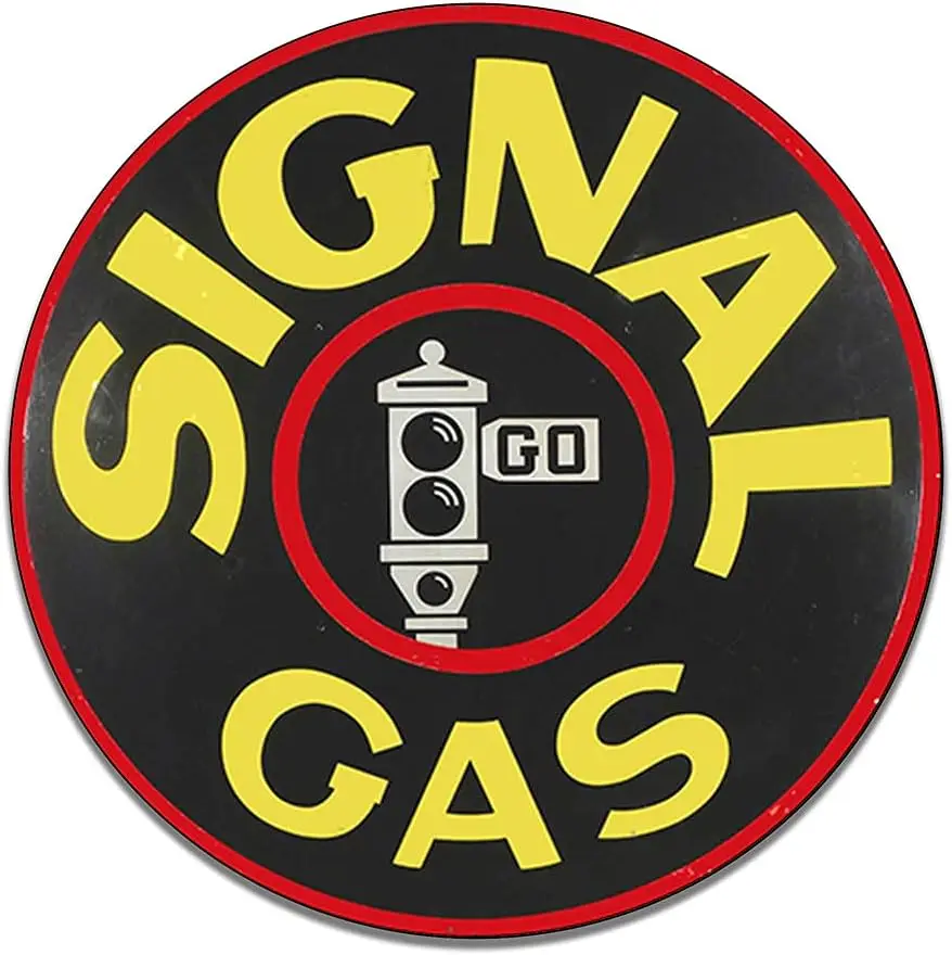 Сигнал бензиновый двигатель масло Газ синтетический двигатель масляная эмблема печать винтажные газовые знаки воспроизведение автомобиля Компания Винтажный стиль Металл Зиг