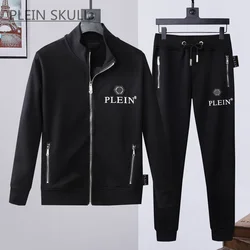 Plein Skull Spring and Autumn Round Neck Suit Men's Casual Daily Coat Casual Pants Hip Hop Party Suit Luxury Brand M-XXXL