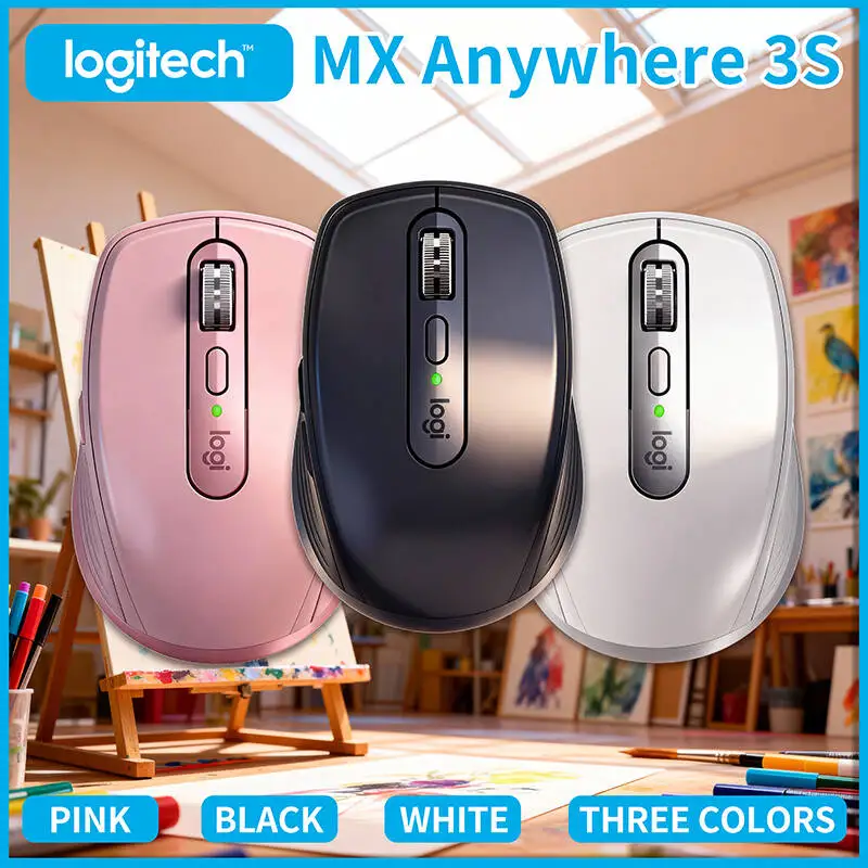 

Logitech MX Anywhere 3S with Darkfield Tracking, Works on Glass & High-Gloss, Silent Buttons, BT 5.0