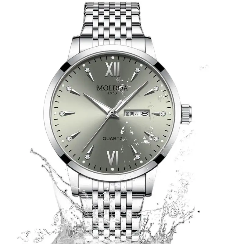 Men's Quartz Watches Dual Calendar Male Watch Hollow Out Design Waterproof Luminous Wristwatch Daily Wear Business Outdoor Sport