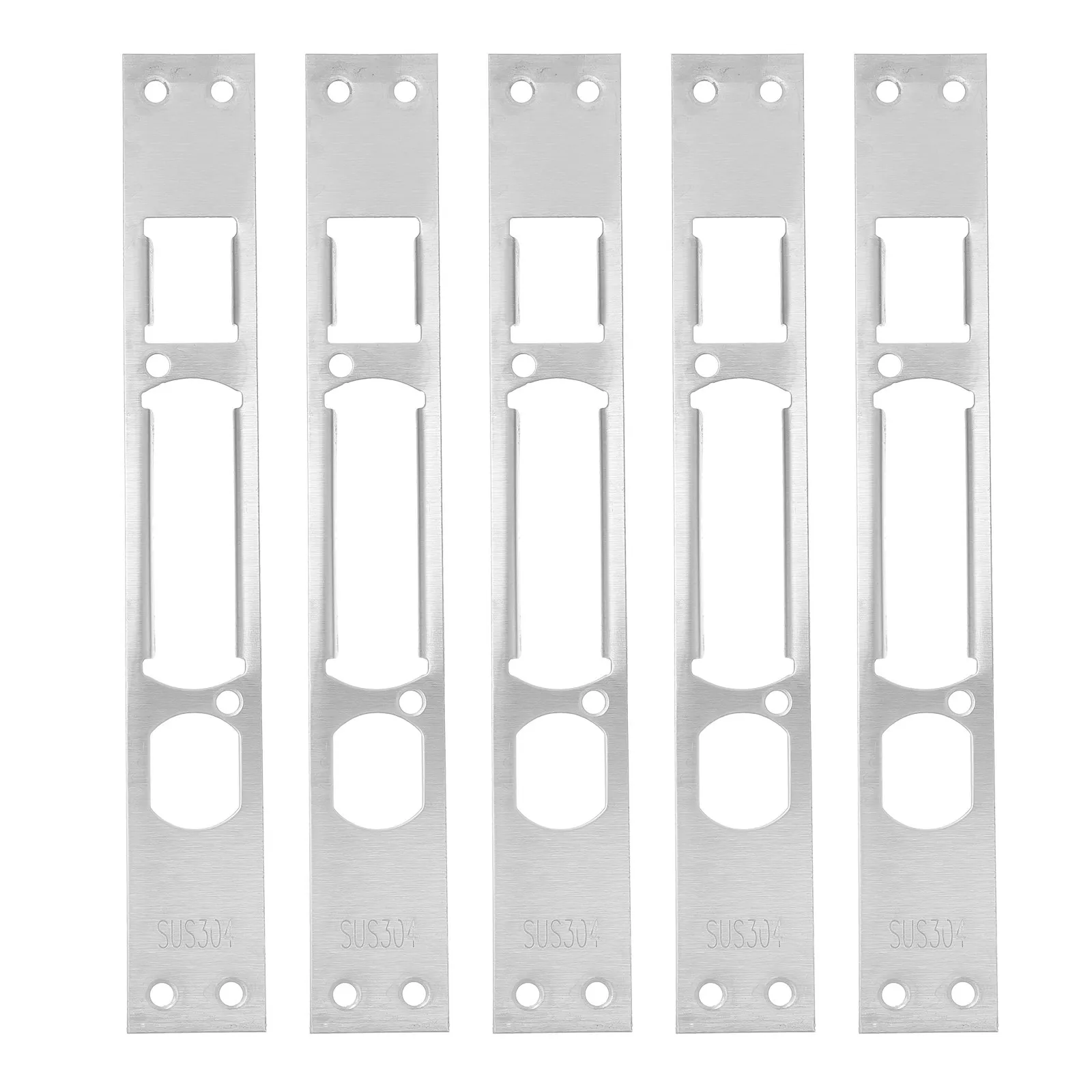 5Pcs Door Strike Plate Lock Body Buckle High Strength Door Reinforcement Plate Secure Home Entrance Protection