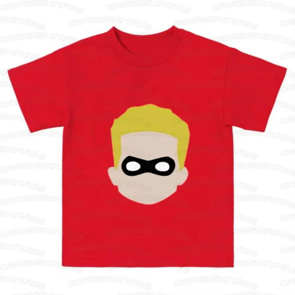 Sommer-Kinderhemd, Familienhemd, Urlaubshemd, Baumwolle, kurzärmelig, für Kinder und Erwachsene, Eltern-Kind-T-Shirt „Die Unglaublichen“. – Detail 5