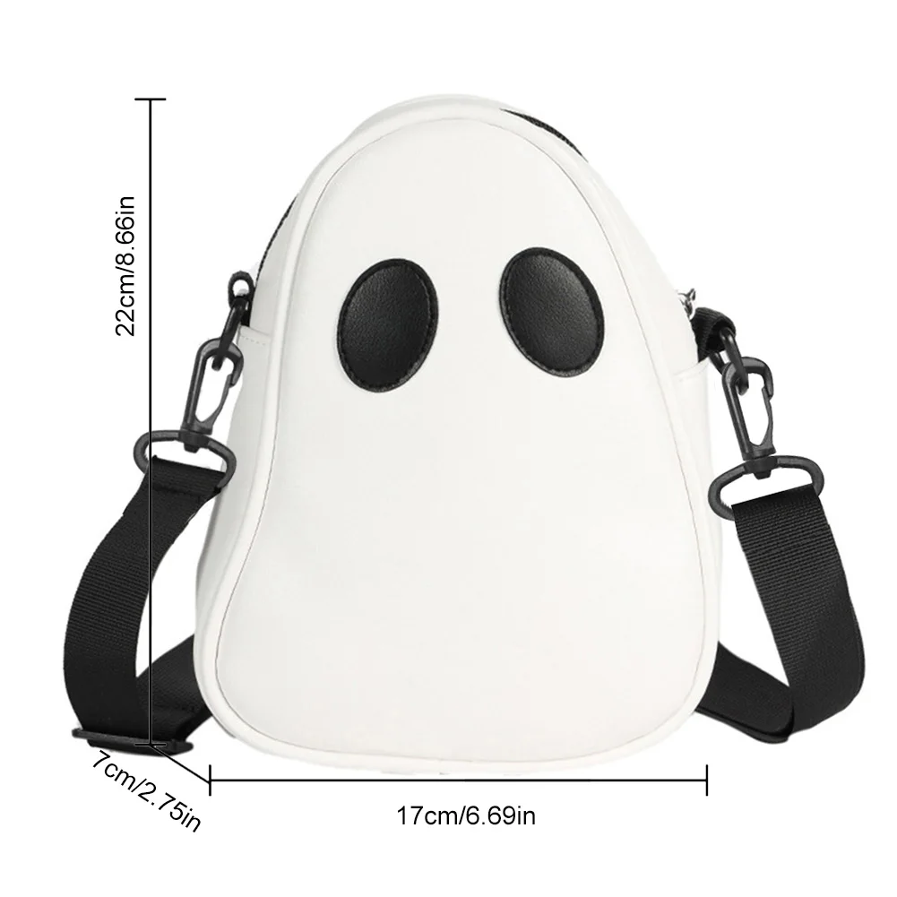 

Ghost Funny Leather Shoulder Bag Lovely Fun Devil Fashion Unisex Shoulder Handbags Small Portable Messenger Handbags for Travel