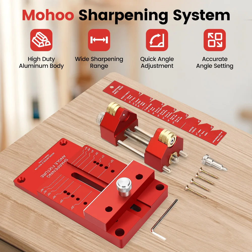 GD1109 Two Types Sharpening System Honing Guide Sharpening Holder Angle Fixture Angle Gauge for Woodworking Chisel