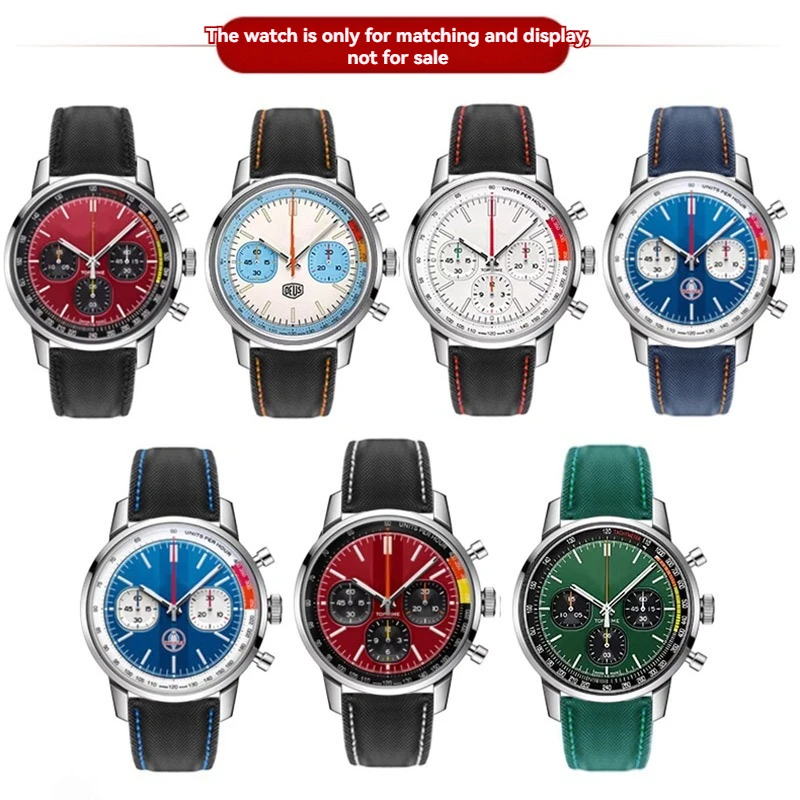 20mm 21mm 22mm 23mm Nylon Leather Watch band For Breitling TAGHeuer F1 Mido Seiko Omega Universal strap men bracelet view 2