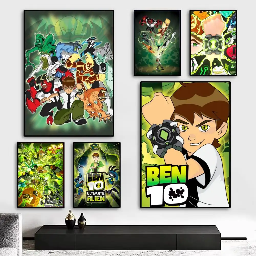 Ben10A-Alien Anime Force Poster Kunstdruck Wanddekoration, ideal für Wohnzimmer, Schlafzimmer, Bar, Salon und als Geschenk für Zuhause