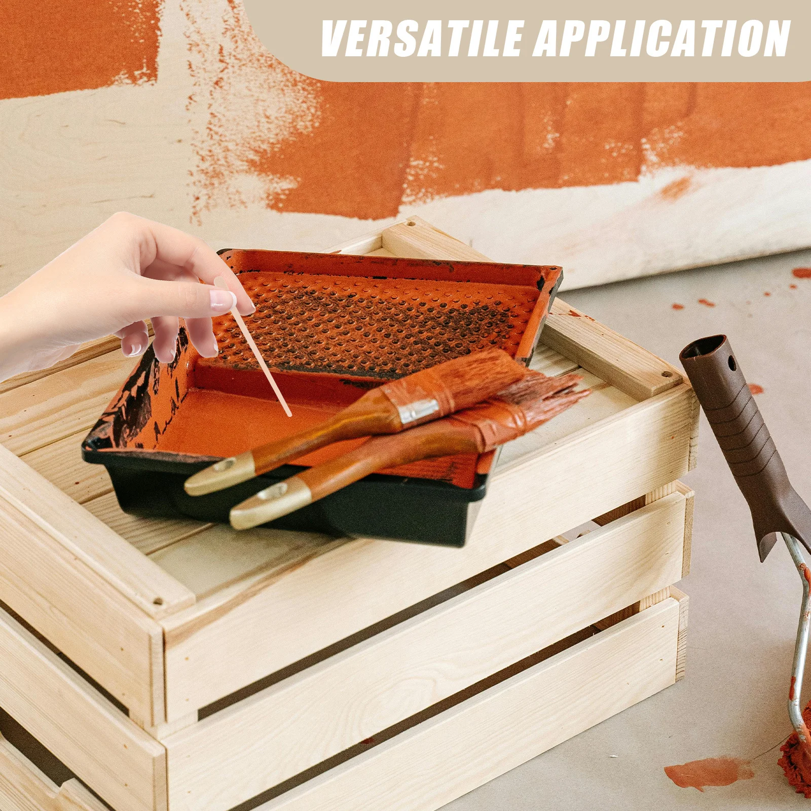 400 قطعة من أعواد خلط الطلاء أعواد تقليب خشبية لمشاريع الراتنج الحرفية مادة خشبية قوية غير تزييفها مزج فعال