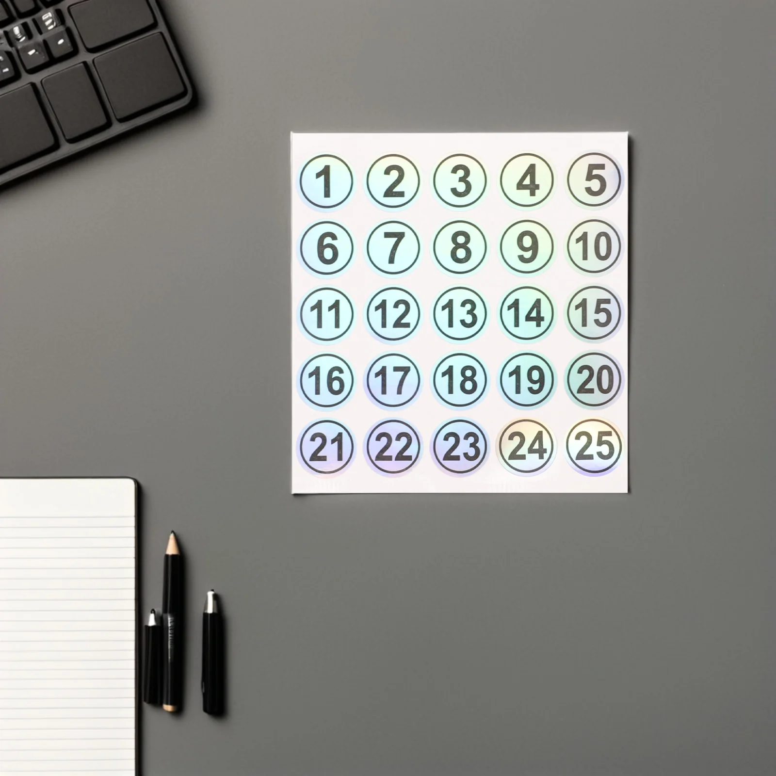 Waterproof Number Stickers 1-25 Self-Adhesive Tear-Resistant Labels for Bottles Cups Containers Home Office Gym Organization