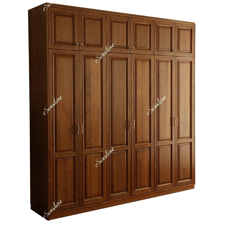Kakehi South Blossom, Customized French Retro Solid Wood Wardrobe Light American Nanyang Style Cherry Wood Wardrobe