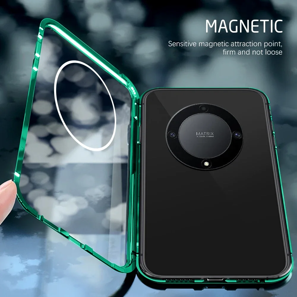 Fall für Ehre Magie 6 5 Lite 360 magnetische doppelseitige Glas Flip Magic5Lite Telefon abdeckung Honer Magic 6 Lite Metallrahmen Fälle