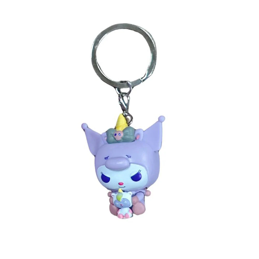 My Melody Kuromi With Baku Keychain Toy Hello Kitty Pochacco Devil Kuromi Pocket Pop Keychain Collectible Model Toys view 3