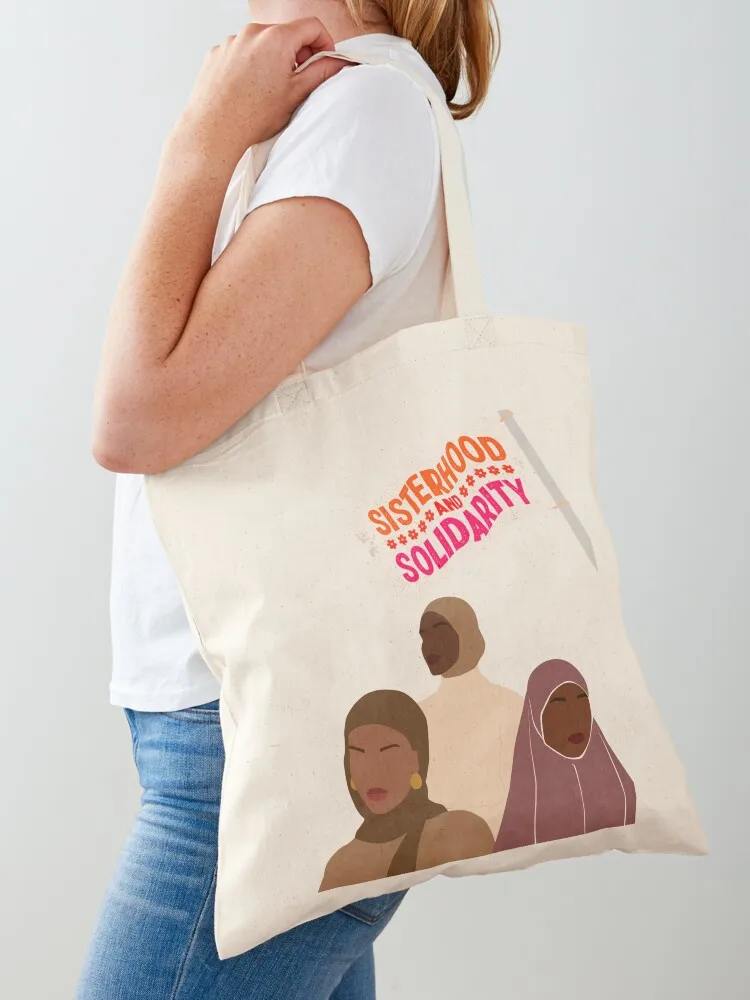 Sisterhood and Solidarity Tote Bag large size bags tote bag woman custom fabric bag Canvas