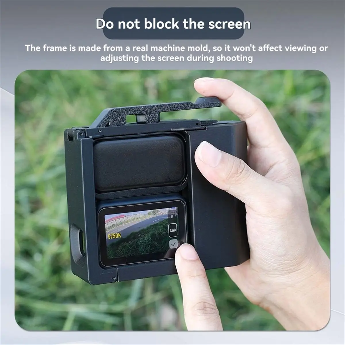 (B63C) For DJI Osmo Nano 3D Printed ABS Grip Kit Xplorer Kit DSLR Camera Styling Frame Ergonomic Handle with Anti-Loss Lanyard