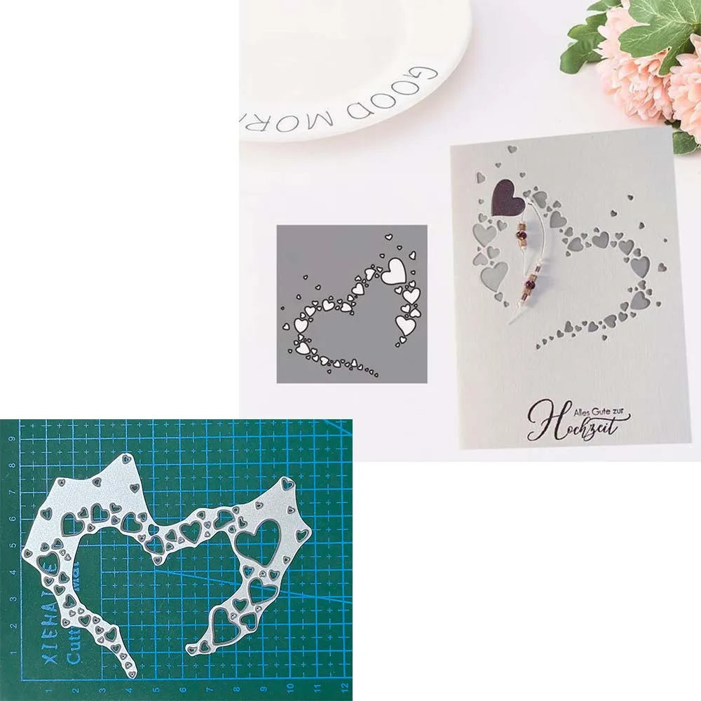 Hartbloem Vlinder Metalen Stansen Mal Scrapbooking Papier Ambachtelijke Mes Mal Punch Sjabloon Embossing Stencils