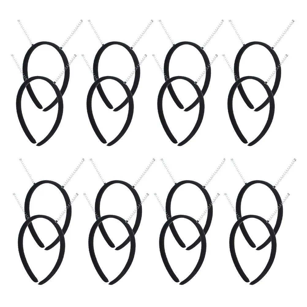 

20Pcs Spring Black Headband DIY Kit Secure Hold Hair Accessories for Party Halloween Costume Fashion Hairbands