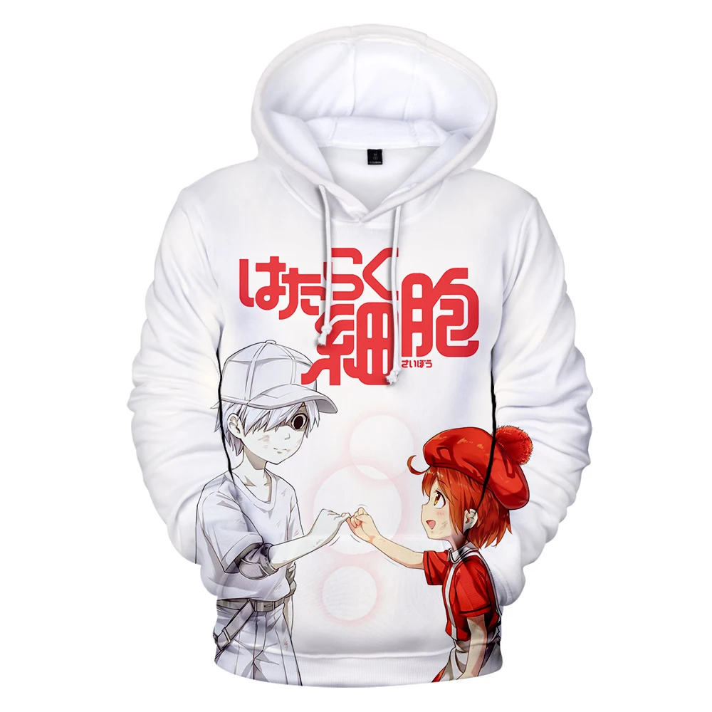 Sudaderas con capucha clásicas y populares de Japón con estampado 3D de Cells at Work, sudaderas de manga larga para hombres/mujeres, sudaderas informales para adultos/niños