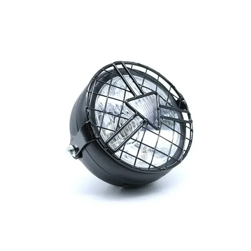 Motorcycle Side Mount Arrow Style Cover Clear Retro Headlight Cafe Racer Cruiser image 5