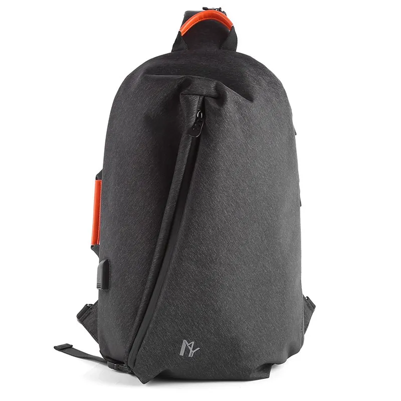 Sacs à bandoulière avec chargement USB pour hommes, sac de poitrine hydrofuge pour hommes, sacs de messager de voyage initiés en plein air, haute