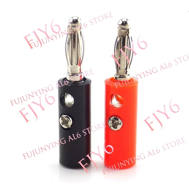 Audio Speaker Banana Plate Plugs Connectors 4mm Solderless For Video Musical DIY Connector Red and Black A6