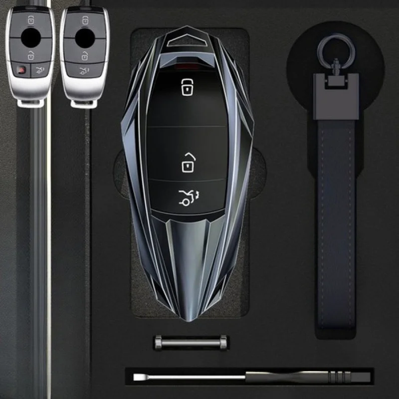 A + سبائك الزنك بولي يوريثان سيليكون مفتاح السيارة فوب غطاء لبنز GLC A B GLB AMG C E S G #4