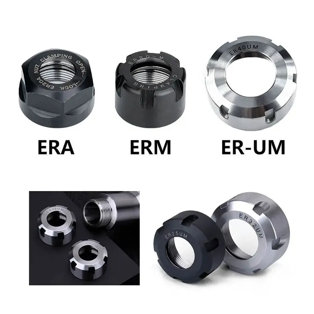 1Pcs High Precision Chuck Nut A/M/UM Type ER 11/16/20/25/32/40 Clamping Nut For CNC Lathe Milling Bit Holder CNC Metalworking