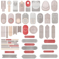 Piggy Craft metal cutting dies cut die mold New label tag series Scrapbook paper craft knife mould blade punch stencils dies
