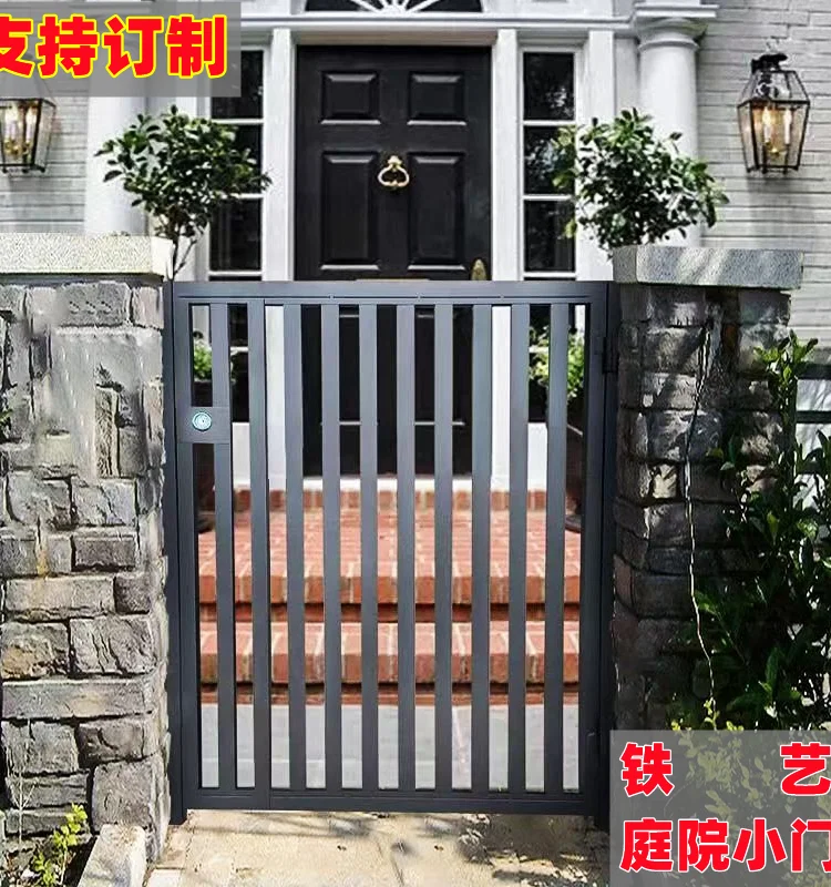 European-style simple wrought iron gate garden villa door courtyard door burglarproof fence door customization