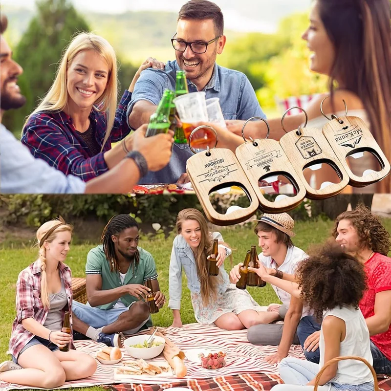 

Keychain Bottle Opener 20Pcs Personalised Wooden Keychain Bottle Opener Bulk Bottle Opener Party Favors