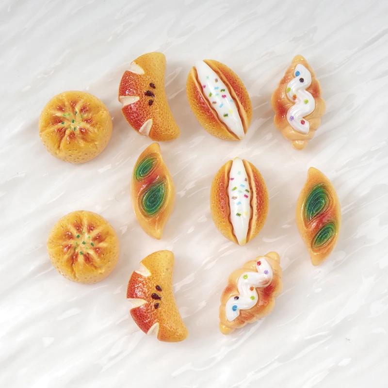30/300Pcs Cute Mini Cartoon Miniatures Cake Bread Cookies Nail Art Resin Accessories DIY Craft for Nail 3D Decorations Decor