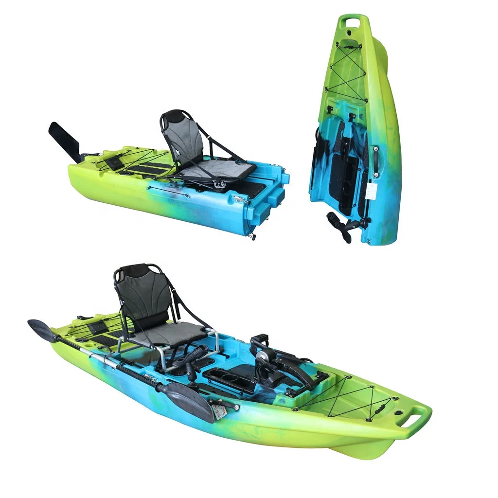 

9 ft Modular HDPE 1-Person Kayak with Pedal Drive & Ocean Propeller Fishing River Usage HDPE Hull Material 4m Length
