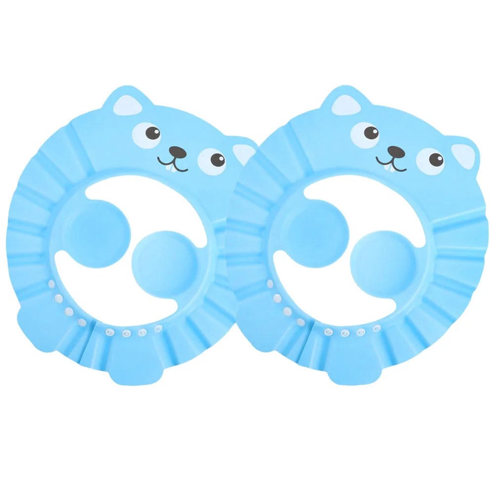 

2pcs Baby Shower Caps Adjustable Bath Visor Hats Toddler Hair Washing Shield Cartoon Bath Hat Kids Shower Cap Ear Protection