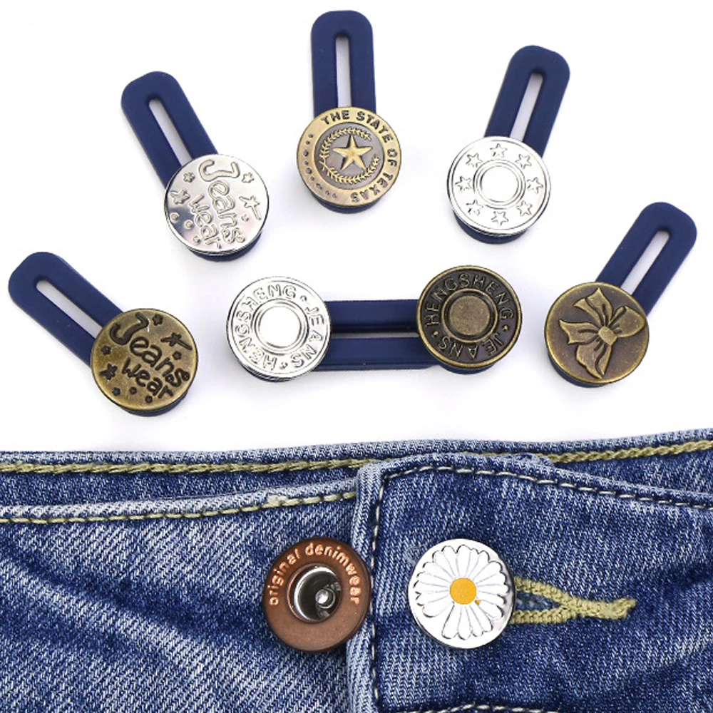 Nähfreier Jeans-Taillenverlängerer Abnehmbarer Metallverschluss Verstellbarer Universalknopf für Hosen Hemden Herren Damen DIY Kleidungszubehör – Detail 2